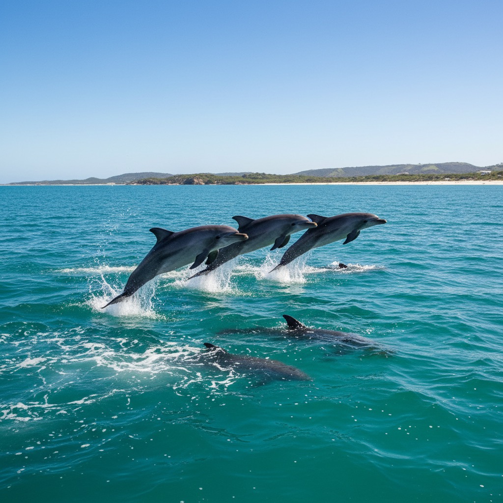 imagem de golfinhos no mar